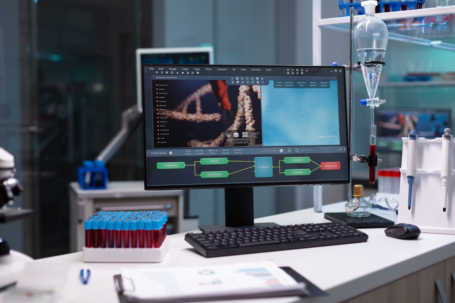 Clinical workstation displaying a patient analysis screen